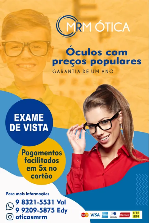Flyer da MRM Ótica